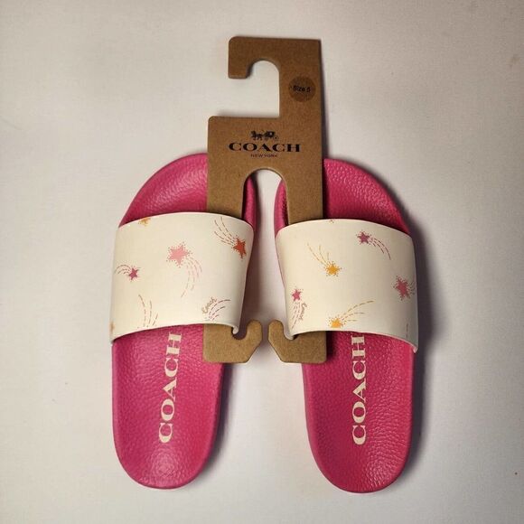 New Coach CG090 Uli Star Sport Slide Shocking Pink Size 5